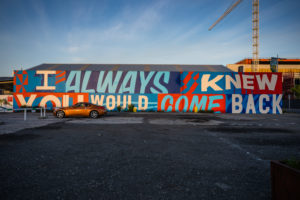 I Always knew you would come back, Sign, Streetart, Streetview, morning mood at Christchurch Central City I Always knew you would come back, Sign, Streetart, Streetview, morning mood at Christchurch Central City